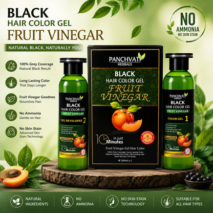 Fruit Vinegar Black Hair Color Gel  (200ml x 2 = 400ml)