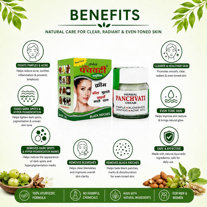 Herbal Panchvati Ayurvedic Face Cream-Glowing Skin for Men & Women (Pack Of 2)