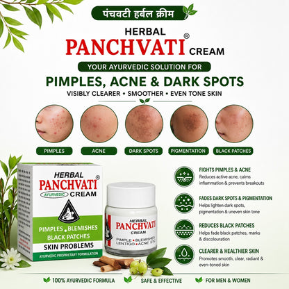 Herbal Panchvati Ayurvedic Face Cream-Glowing Skin for Men & Women (Pack Of 2)