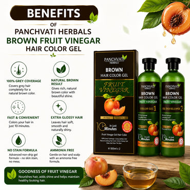 Brown Hair Color Gel  Fruit Vinegar (500ml x 2 = 1 Ltr)