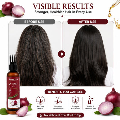 Panchvati Herbals Onion Hair Oil for Hair Fall Control & Hair Growth, 100 ml Each, Pack of 2