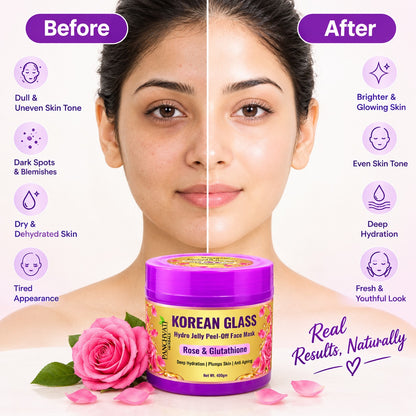 Korean Glass Skin Rose & Glutathione Hydro Jelly Peel-Off Face Mask, 400 g