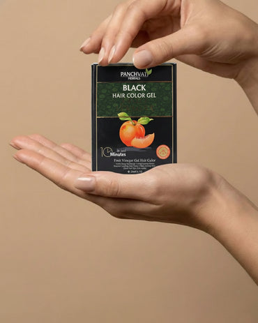 Fruit Vinegar Black Hair Color Gel |  100% Grey Coverage | 25ml × 10 Pouch= 250 ml